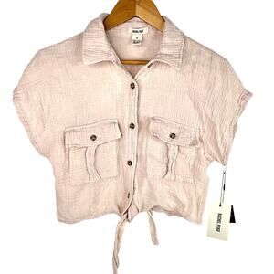 NWT Rachel Paige Pale Pink Tie Waist Crop Top M